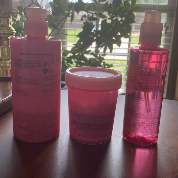 PINK Victoria's Secret Rosewater Bath & Body Set - Pink